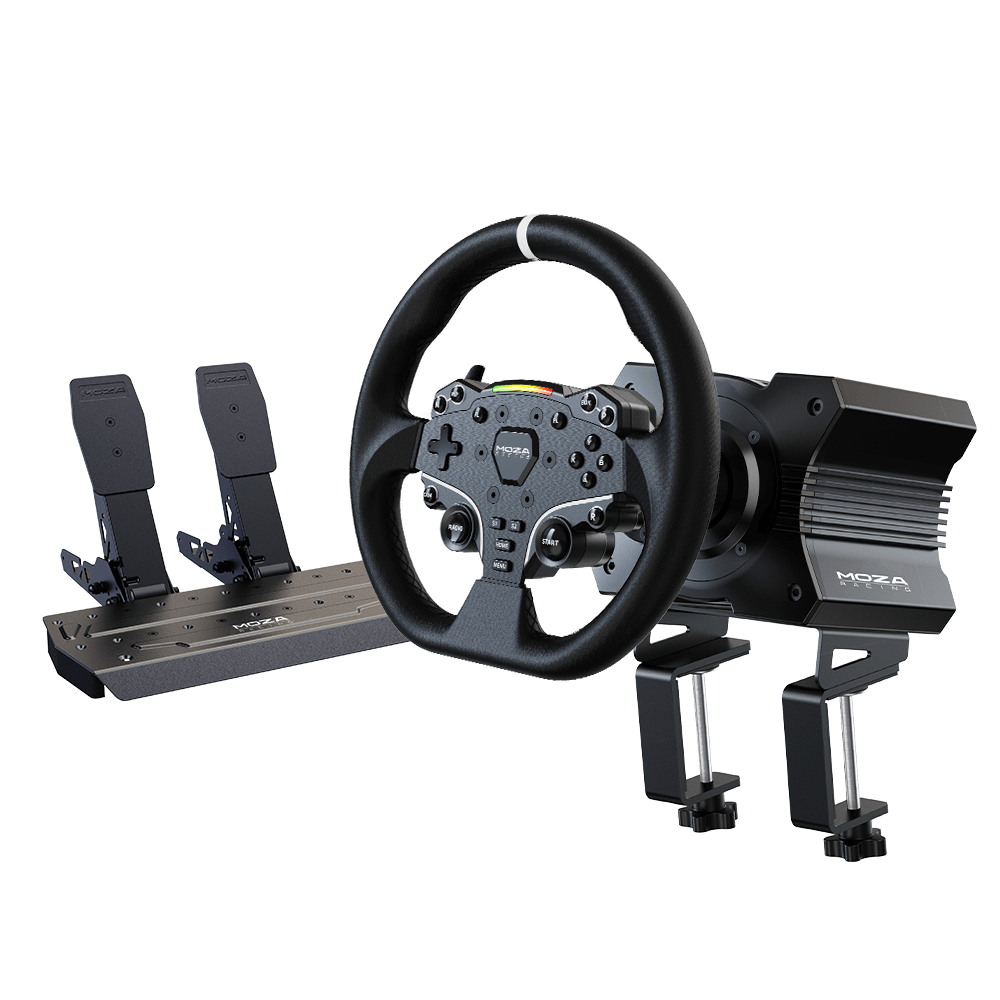 moza r5 pedals MOZA R5 Force Feedback Gaming Wheel & Pedal Bundle for PC