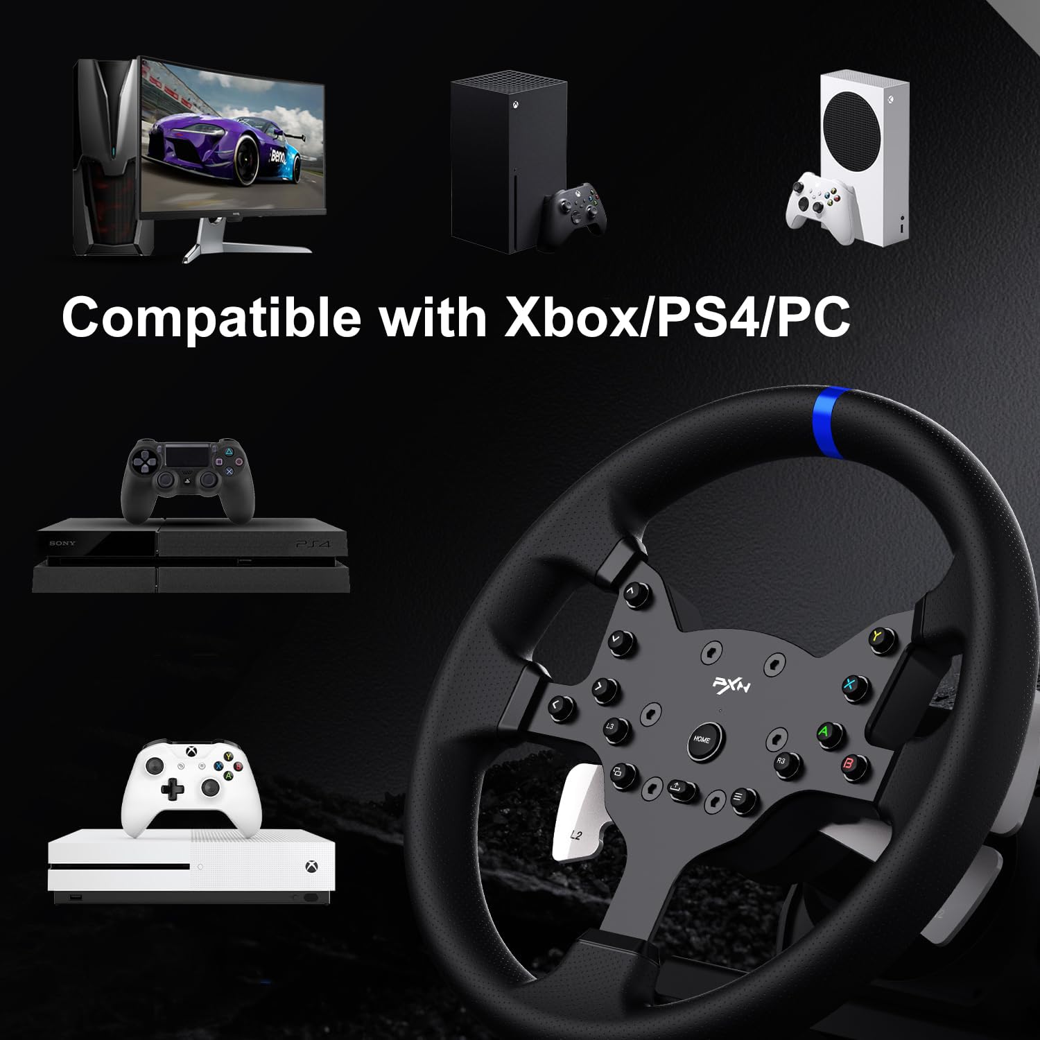 PXN V99 Gaming Wheel Bundle