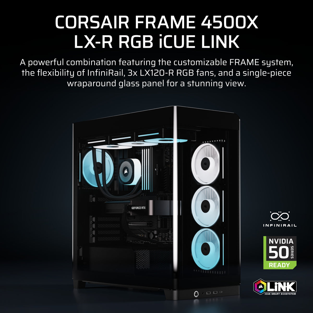 CORSAIR FRAME 4500X LX-R RGB iCUE LINK Panoramic Glass Mid-Tower Gaming PC Case - image 2