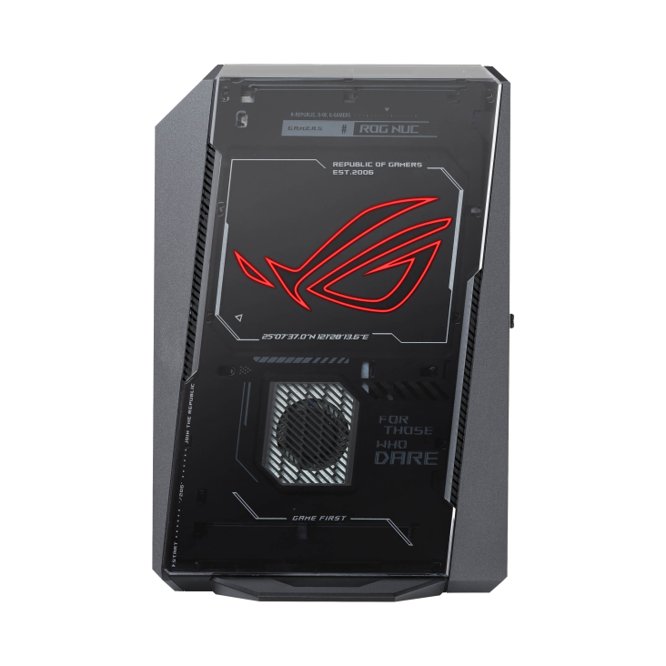 08 – ROG NUC 2025, side profile, power on