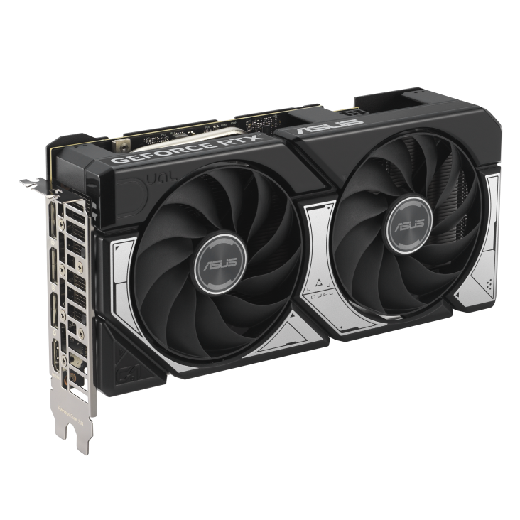 ASUS Dual GeForce RTX™ 5060 Ti 8GB GDDR7 OC Edition product image — DUAL-RTX5060Ti_top down view focus IO