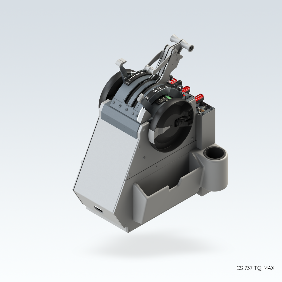 GTR Simulator CS 737TQ Motorized Throttle Quadrant with TQ Base and Fire Panel alternate front angle