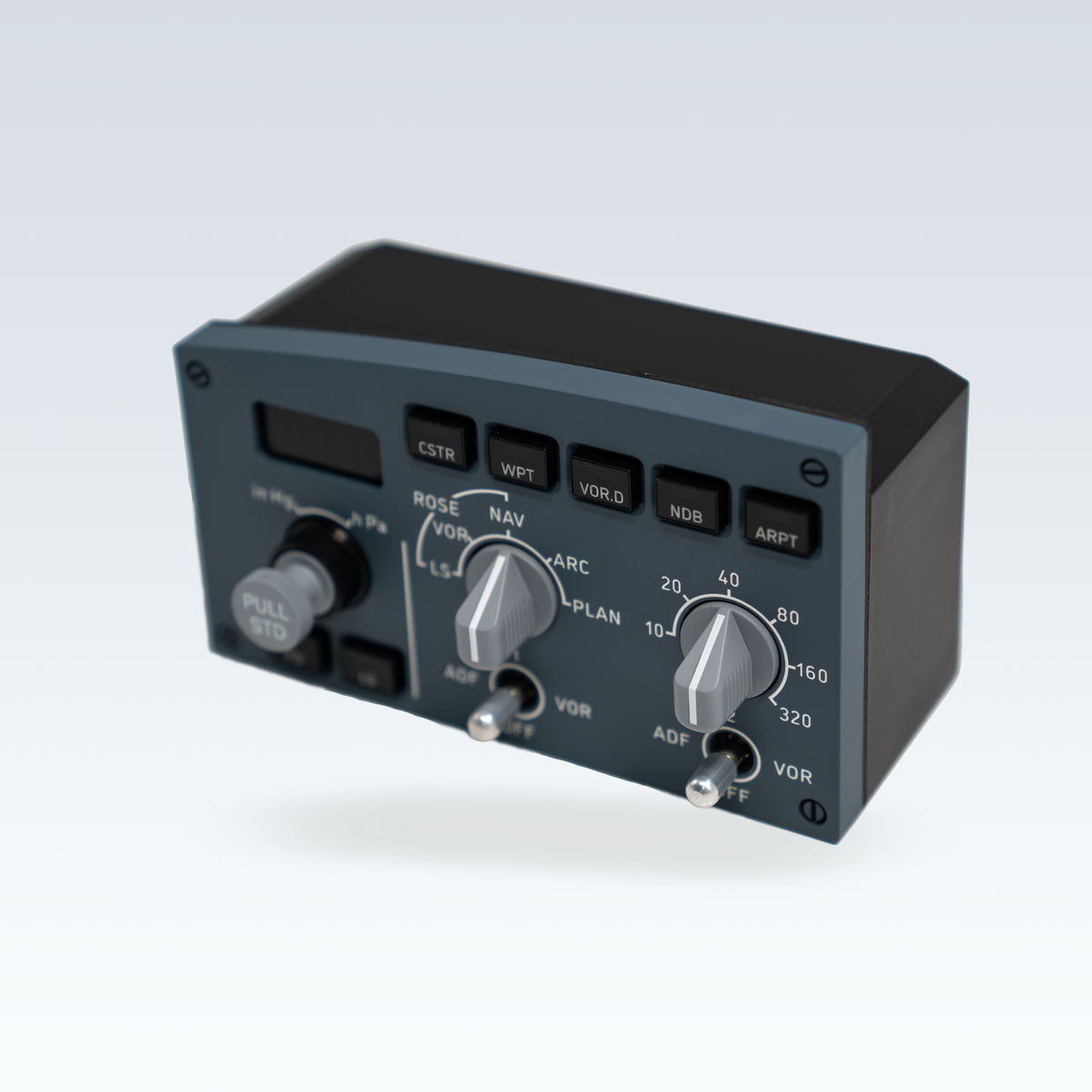 GTR Simulator CS 320N FCU-L A320 Left-Side Flight Control Unit front panel angle