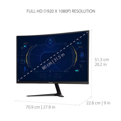 ViewSonic 32" Curved 1080p 1ms 180Hz Gaming Monitor with FreeSync Premium | VX3218-PC-MHD