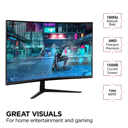 ViewSonic 32" Curved 1080p 1ms 180Hz Gaming Monitor with FreeSync Premium | VX3218-PC-MHD