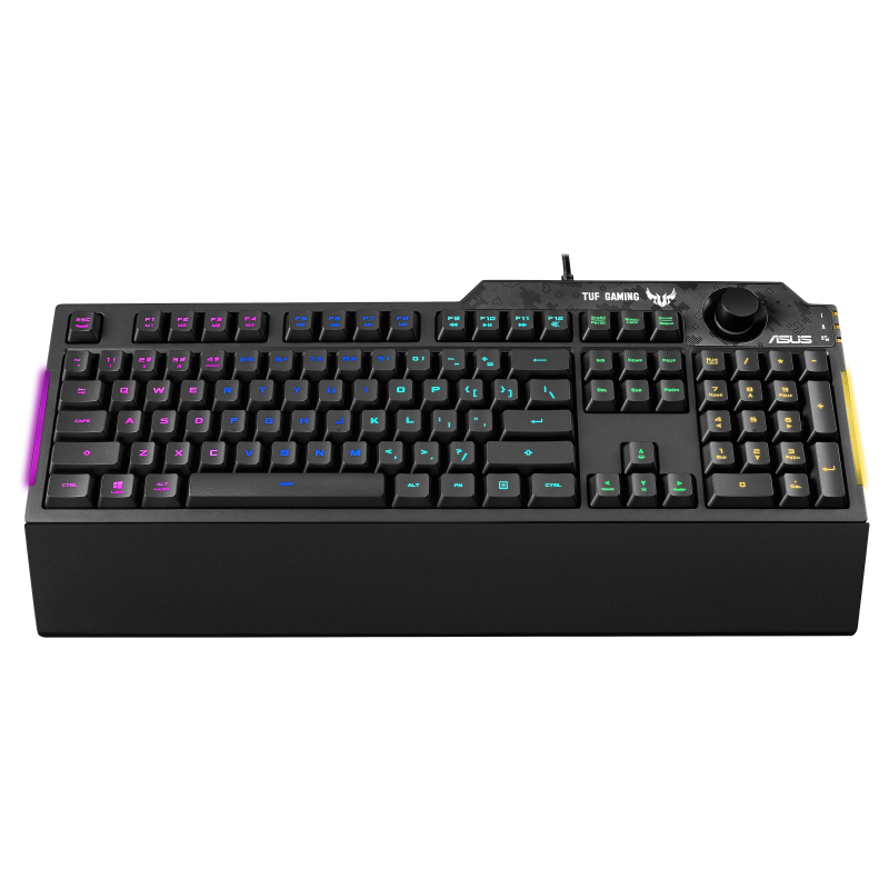 ASUS TUF Gaming K1 RGB Keyboard with dedicated volume knob, spill-resistance, side light bar and Armoury Crate