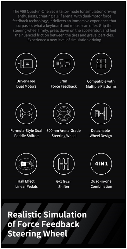 PXN V99 Gaming Wheel Bundle