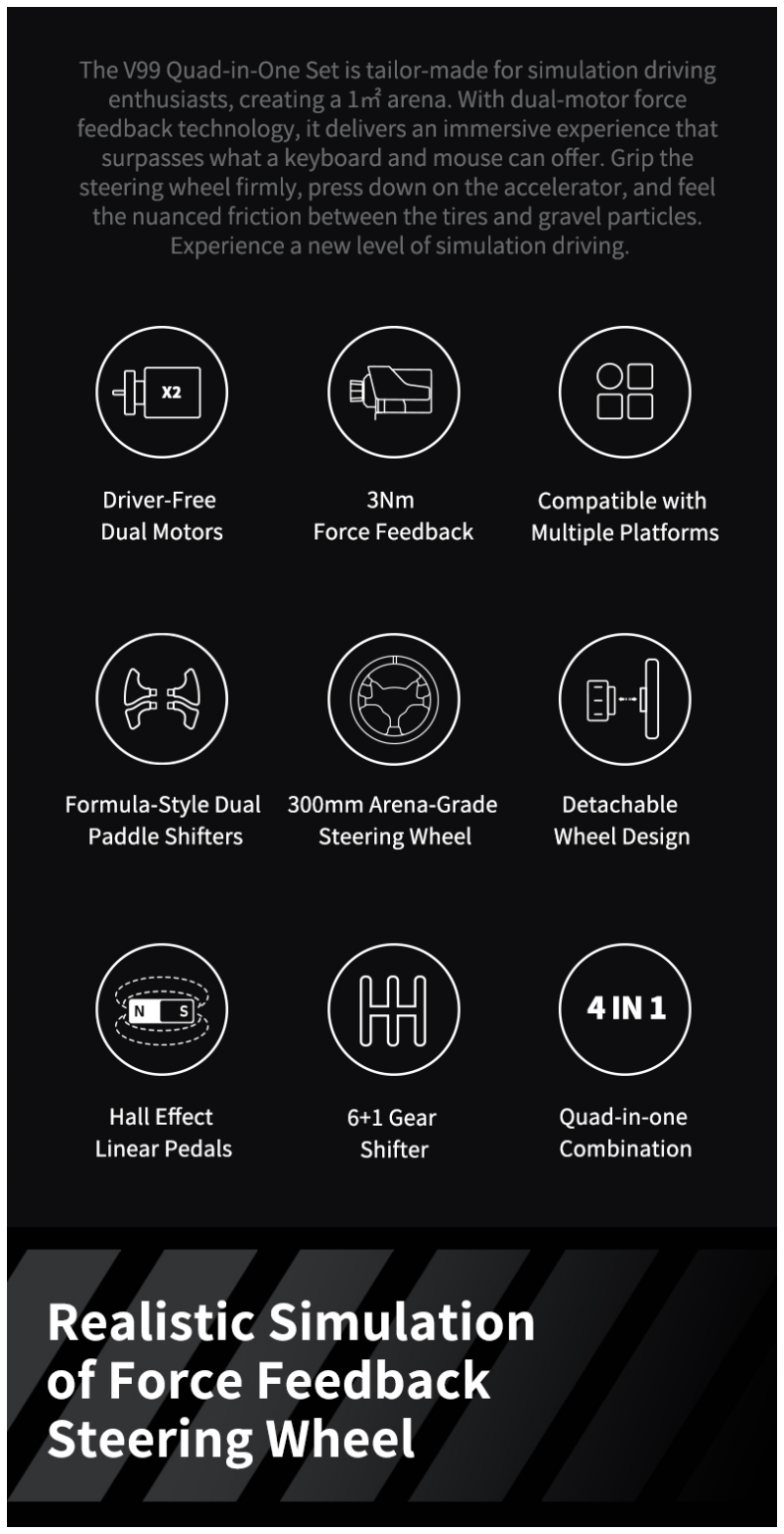 PXN V99 Gaming Wheel Bundle