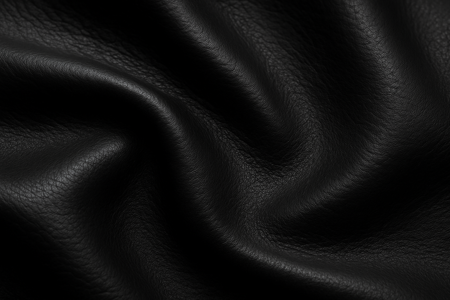 Close up view of soft black leather