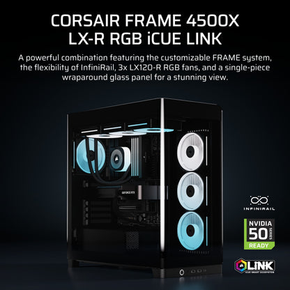 CORSAIR FRAME 4500X LX-R RGB iCUE LINK Panoramic Glass Mid-Tower Gaming PC Case - image 2