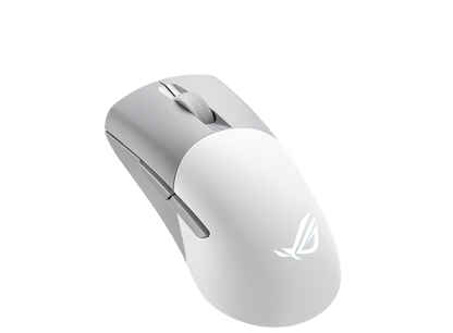 ROG Keris Wireless AimPoint White – angled view from behind