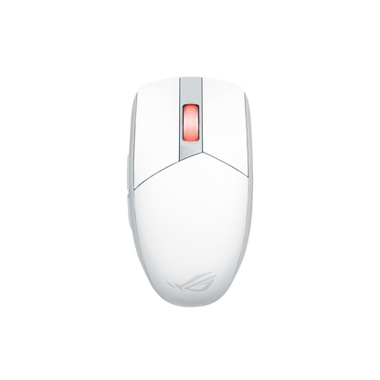 The top view of the ROG Strix Impact III Wireless in moonlight white