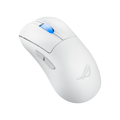 ROG Keris II Ace Moonlight White –angled view from the left