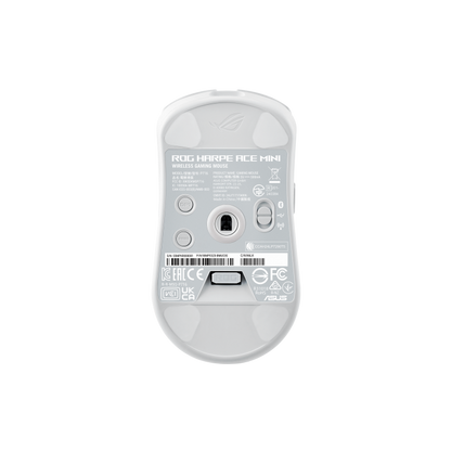 The bottom view of the Moonlight White ROG Harpe Ace Mini