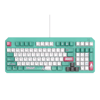 ASUS TUF Gaming K3 Gen II Hatsune Miku Edition product photo — TUF Gaming K3 Gen II Hatsune Miku keyboard front view