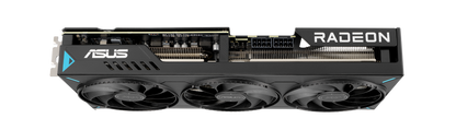 ASUS ATS Radeon™ RX 9070 GRE OC Edition 12GB GDDR6 product image — Angled top down view of the Prime Radeon RX 9070 GRE EVO graphics card hero angle