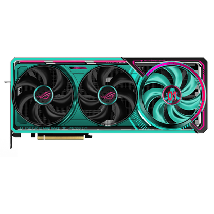 ASUS ROG Astral GeForce RTX™ 5080 16GB GDDR7 OC HATSUNE MIKU EDITION product image — ROG-ASTRAL-RTX5080-O16G-HATSUNE-MIKU-EDITION front angle final