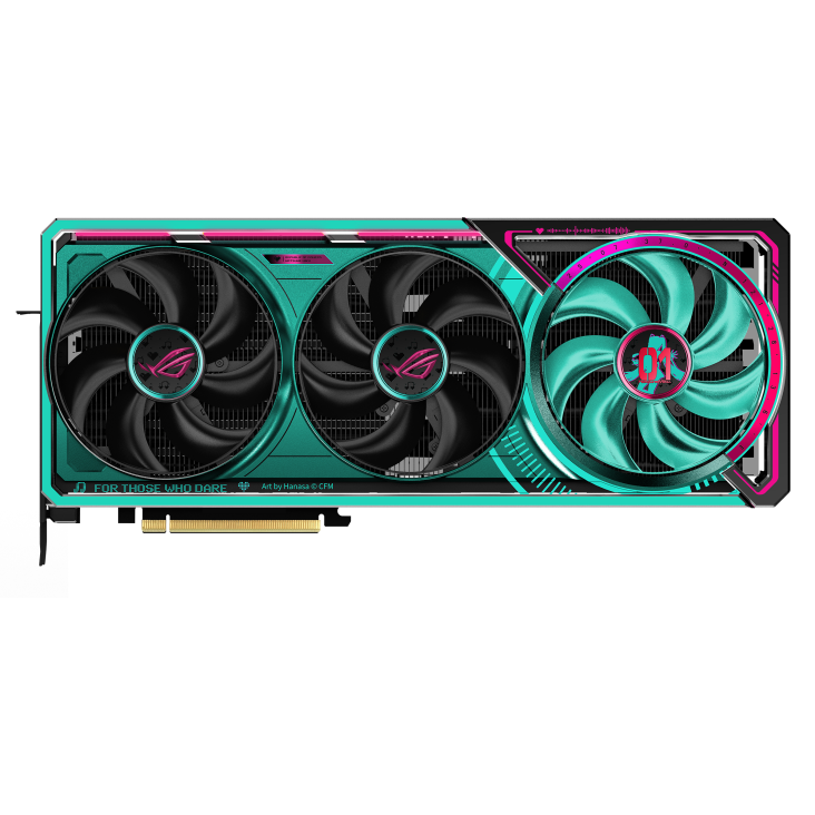 ASUS ROG Astral GeForce RTX™ 5080 16GB GDDR7 OC HATSUNE MIKU EDITION product image — ROG-ASTRAL-RTX5080-O16G-HATSUNE-MIKU-EDITION front angle final