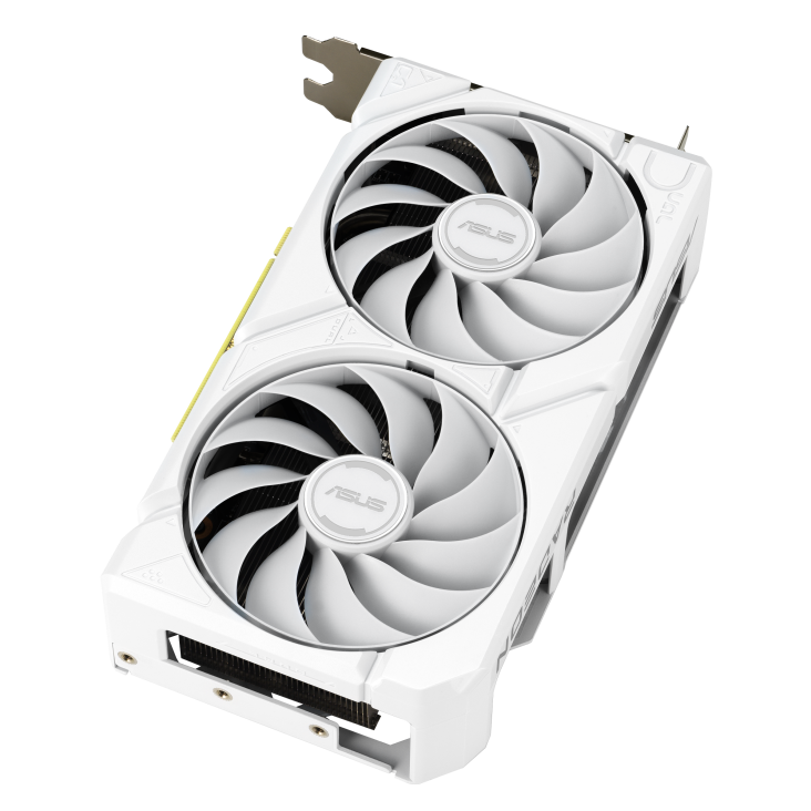 ASUS Dual Radeon™ RX 9060 XT 16GB GDDR6 White Edition product image — DUAL-RX9060XT-WHITE_3D-back