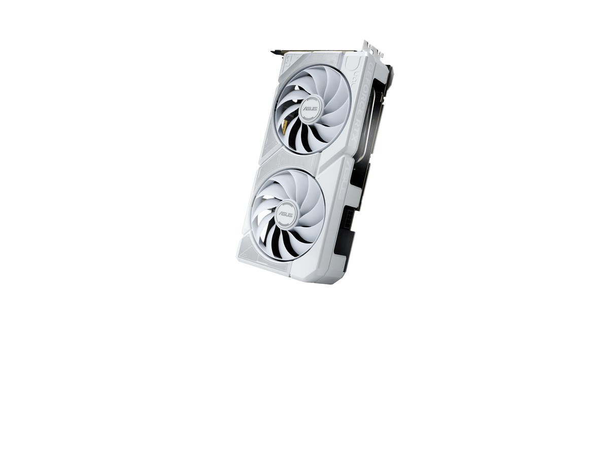 ASUS Dual GeForce RTX™ 5060 Ti 16GB GDDR7 White OC Edition product image — Dual GeForce RTX 5060 Ti White Edition graphics card key visual