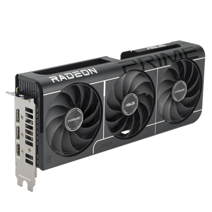 ASUS Prime Radeon™ RX 9060 XT 8GB GDDR6 OC Edition product image — PRIME-RX9060XT_top down view focus IO