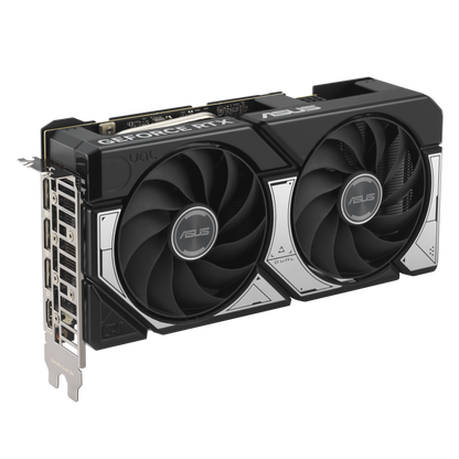ASUS Dual GeForce RTX™ 5060 Ti 8GB GDDR7 OC Edition product image — DUAL-RTX5060Ti_top down view focus IO