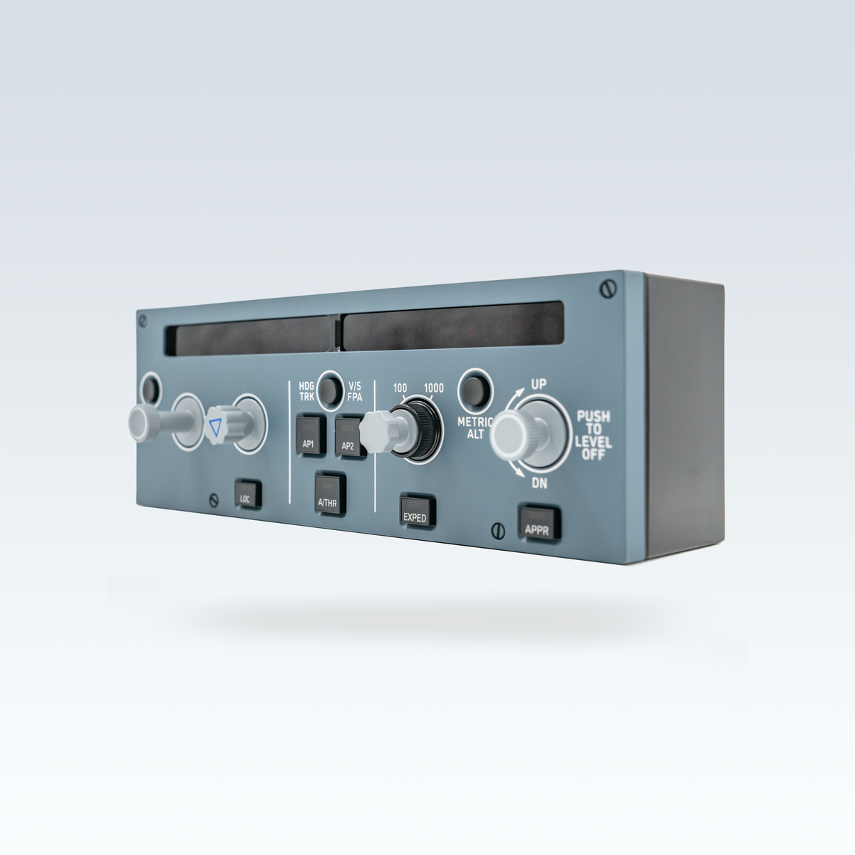 GTR Simulator CS 320N FCU-C A320 Flight Control Unit for Flight Simulators front left angle