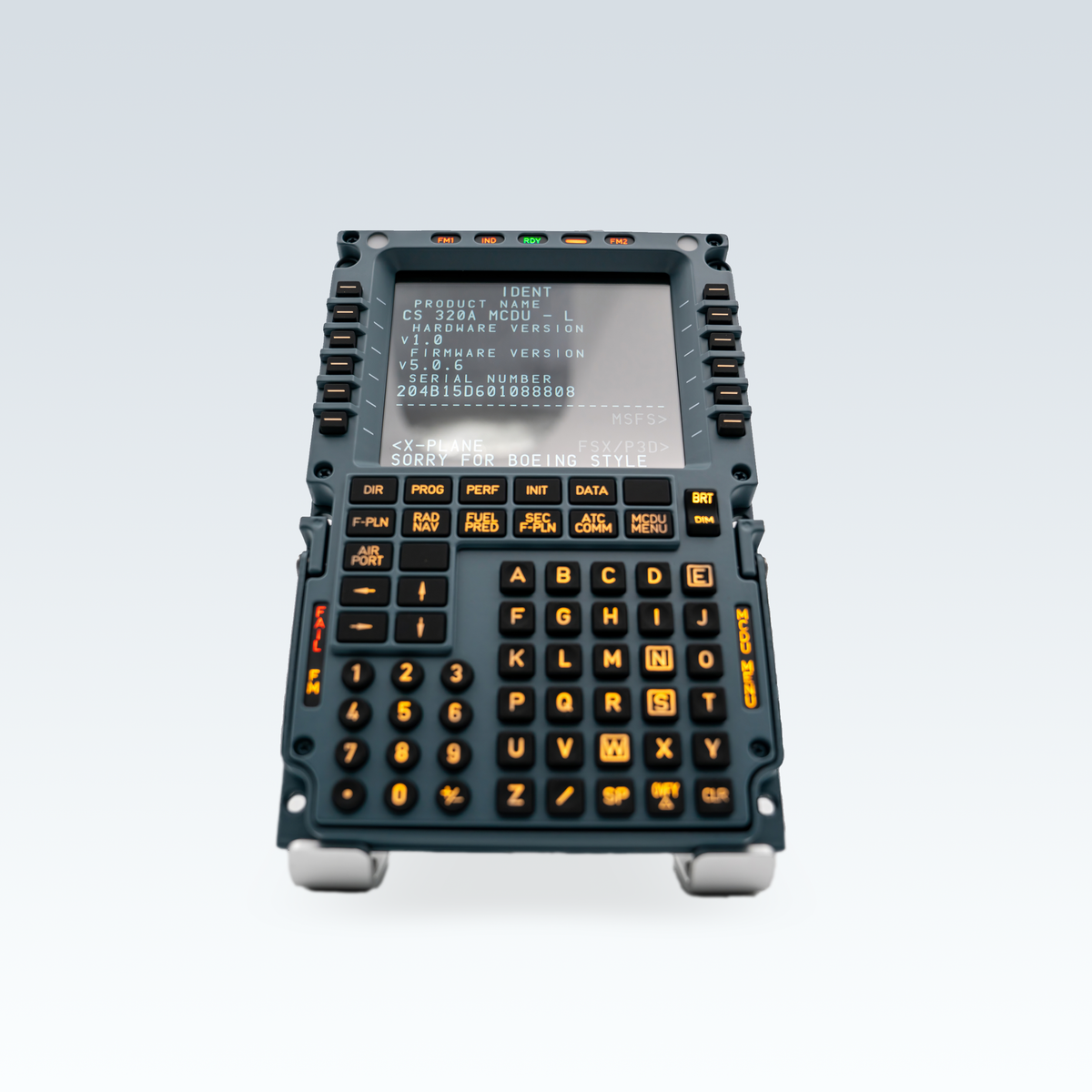 GTR Simulator CS 320A MCDU A320 Multifunction Control Display Unit alternate front angle