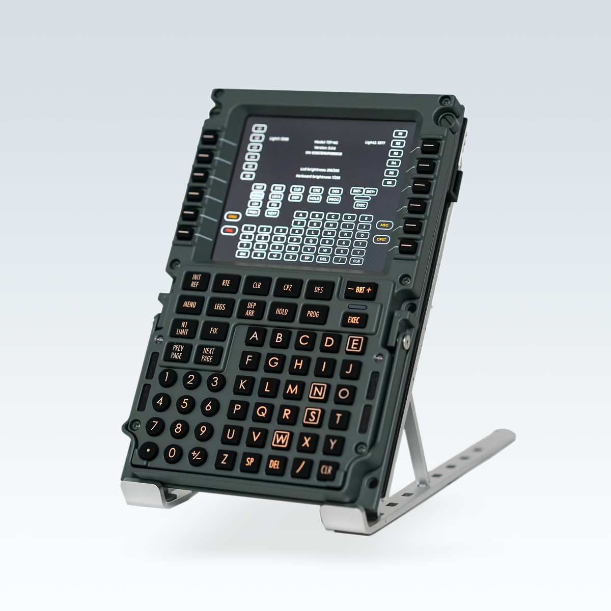 GTR Simulator CS 737X CDU v2 Boeing 737NG Control Display Unit front left angle