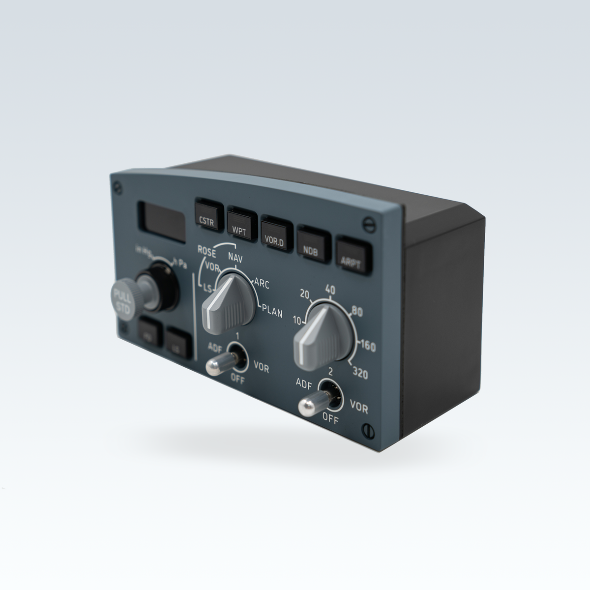 GTR Simulator CS 320N FCU-L A320 Left-Side Flight Control Unit alternate front angle