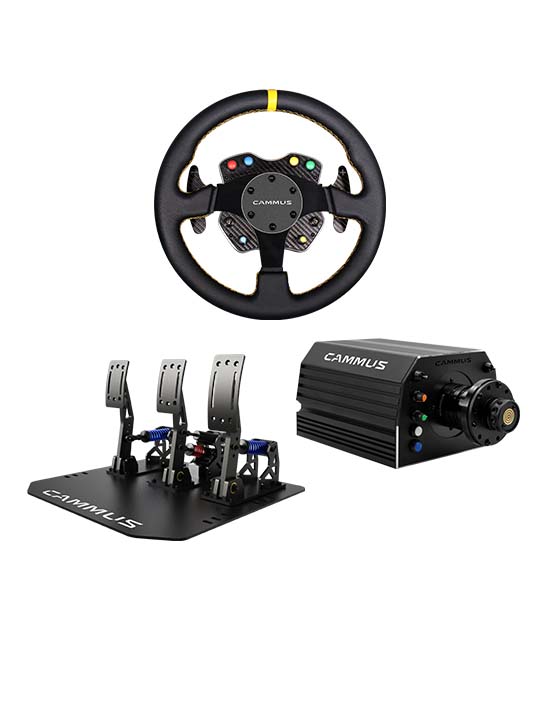 CAMMUS 15NM DDWB, LC100 Pedals & GT1 Steering Wheel Bundle (SHIP IN MARCH)